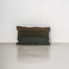 Olive decorative cushion with fringes 25x100