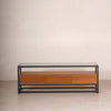 Credenza Chapa Nogal Metal Cristal 1.50m Prisma Muebles
