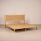 Cama Queen Size Enchapado Encino y Ratán