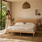 Cama King Size Enchapado Encino y Ratán